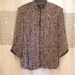 Alex Evenings Jacket and Tank purple flower print in Mandarin style size 2x